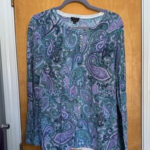 Talbots Multicolor Paisley sweater
